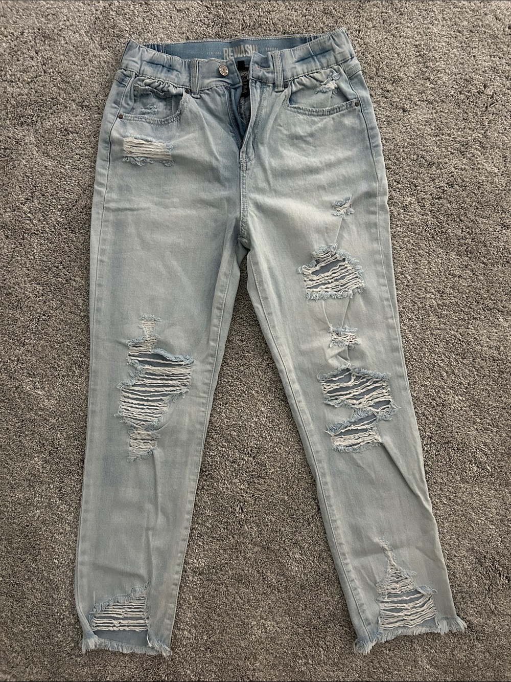 Rewash Light Blue Distressed Jeans